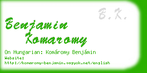 benjamin komaromy business card