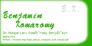 benjamin komaromy business card